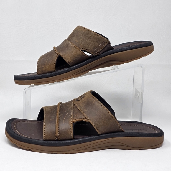 Timberland Mens Earthkeepers Brown Leather Slip-on Slide Sandals Size 7 NEW main image 8